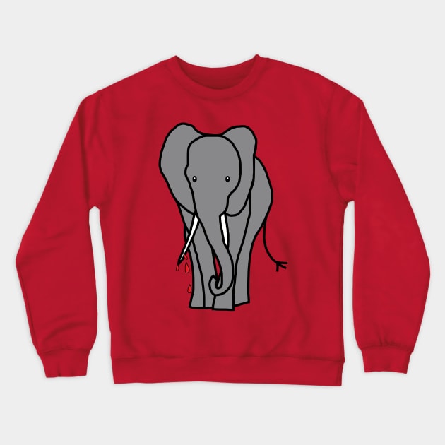 Animals with Sharp Teeth Elephant Crewneck Sweatshirt by ellenhenryart